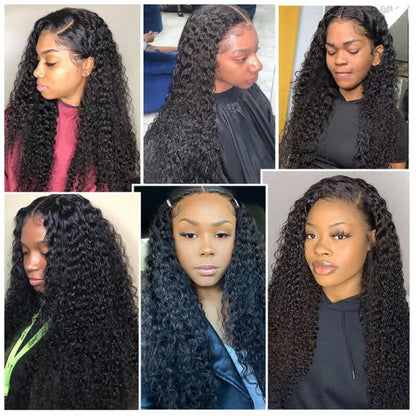 MISS ROLA Hair 13x4 Lace Frontal Human Hair Wigs Kinky Curly Human Hair Wigs Brazilian Remy Curly Hair Pre Plucked 180% Density