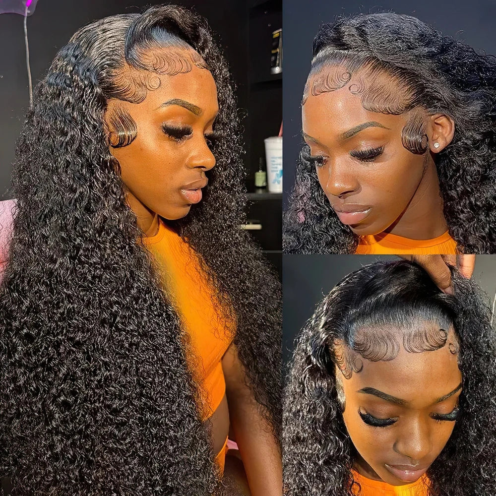 Vietnamese Water Wave Lace Front Human Hair Wigs Deep Wave 13x6 HD Lace Frontal Wig Invisible Strap 360 Full Lace Glueless Wig