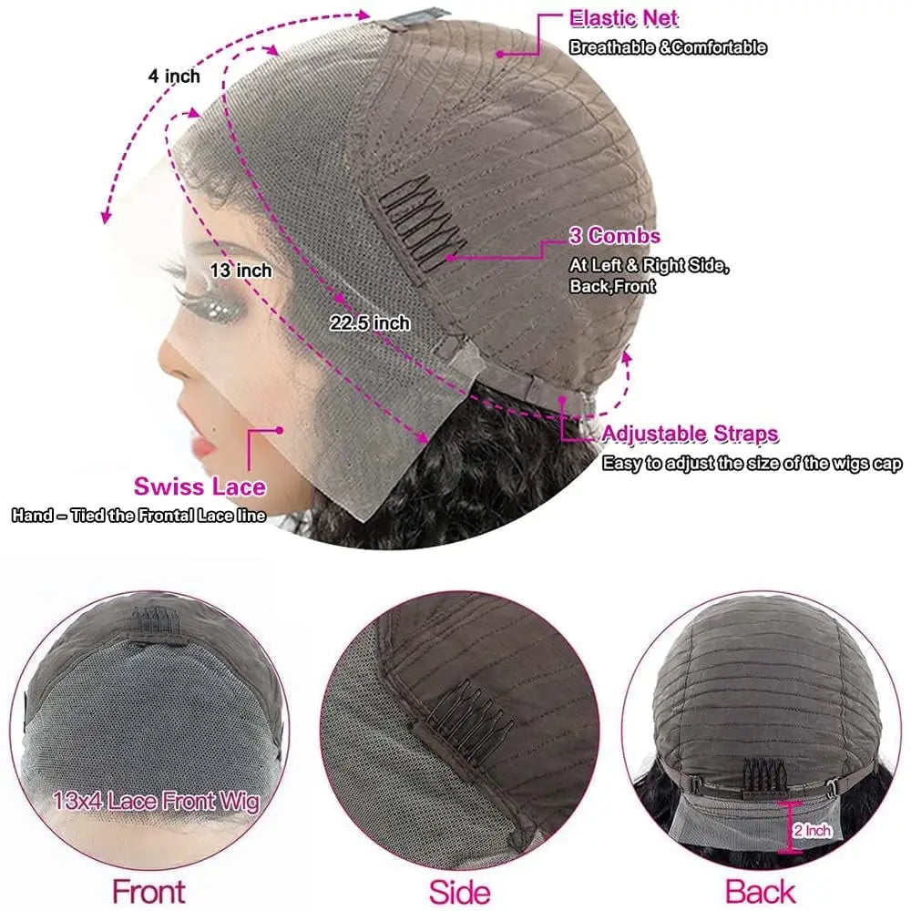 13x4 Lace Frontal Wig Pixie Cut Wig Brazilian Human Hair