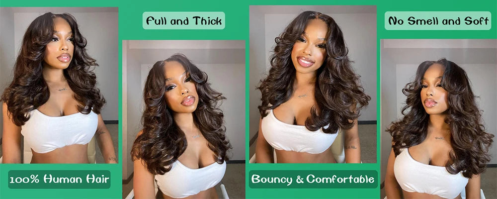 Body Wave 13x6 HD Lace Frontal Wigs Human Hair Colored Chocolate Brown Lace Front Wig 30 36 Inch Replacement Wig For Black Women