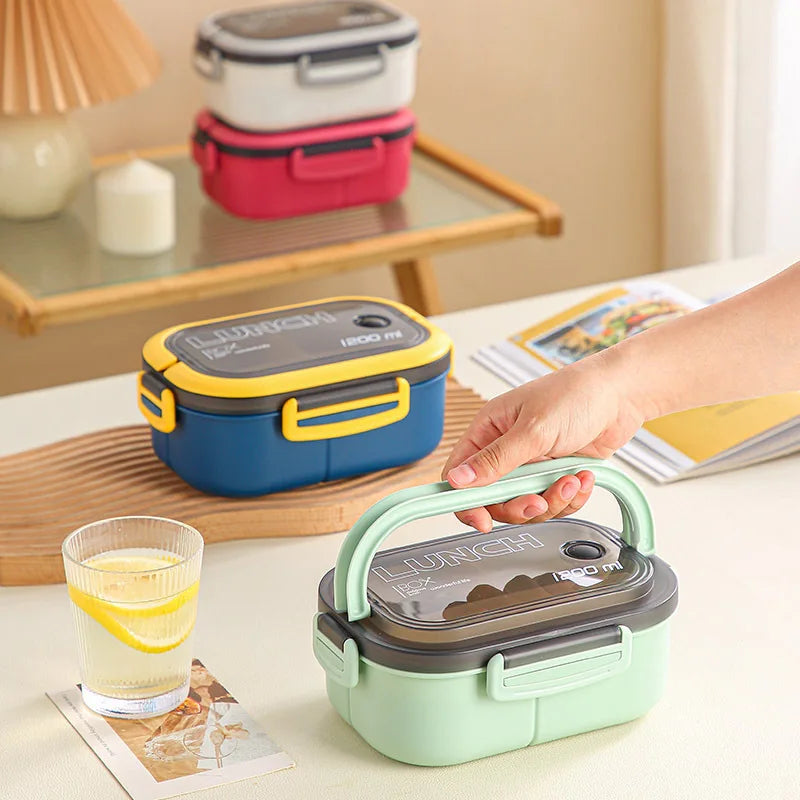1200ML Double-layer Lunch Box Portable Compartment Food Box Microwave