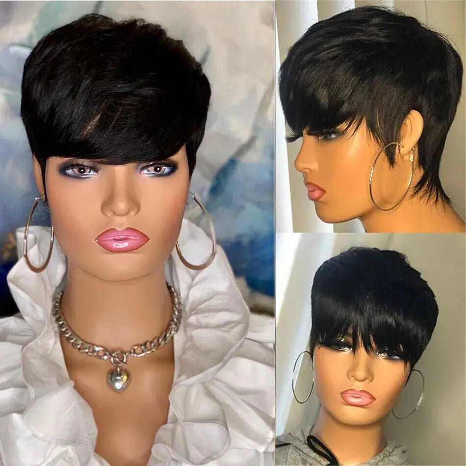 Pixie Cut Wigs Human Hair Short Bob 9A Brazilian