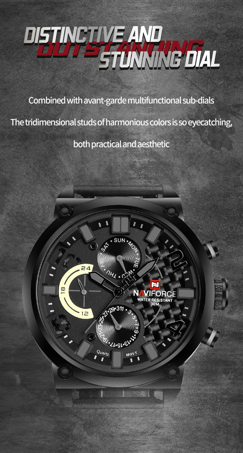 NAVIFORCE Black Luxury Men Watch