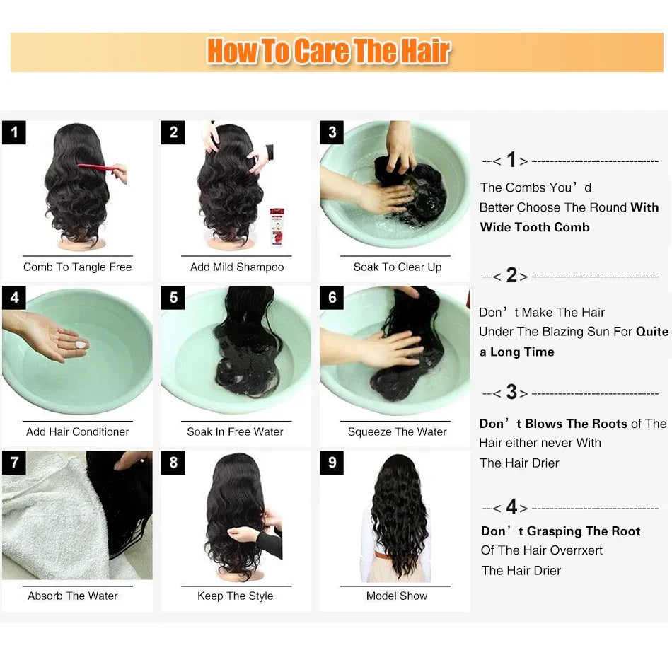 200% Body Wave Lace Frontal Human Hair Wig 1b/30 13x4 Full Lace Frontal Human Hair Wigs Pre Plucked Bleached Knots Glueless Wigs