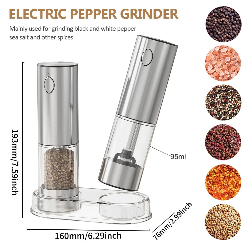 Electric Pepper Grinder Stainless Steel Salt & Pepper