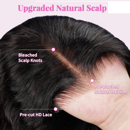 13x4 Lace Frontal Wig Human Hair Short Bob Wig Body Wave 4x4 HD