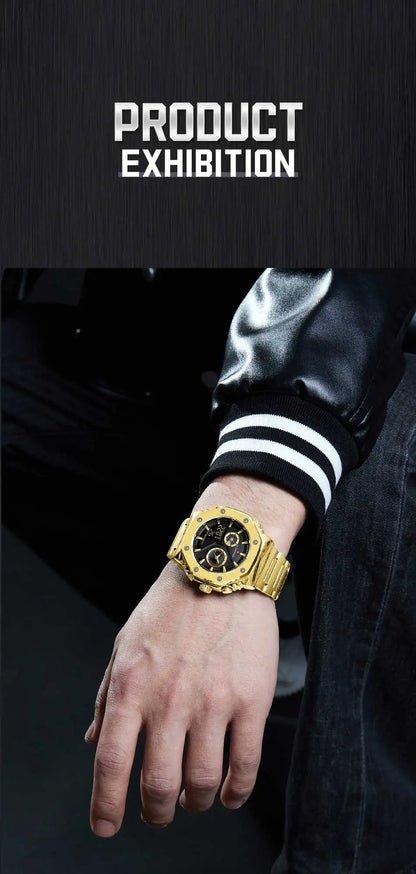 NAVIFORCE Men's Sport Watch Stainless Steel Strap Waterproof Quartz