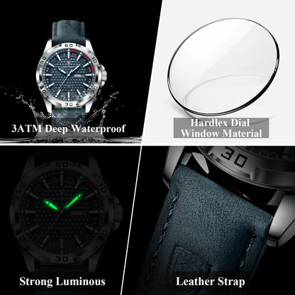 POEDAGAR Original Man Wristwatch Top Luxury Waterproof Luminous