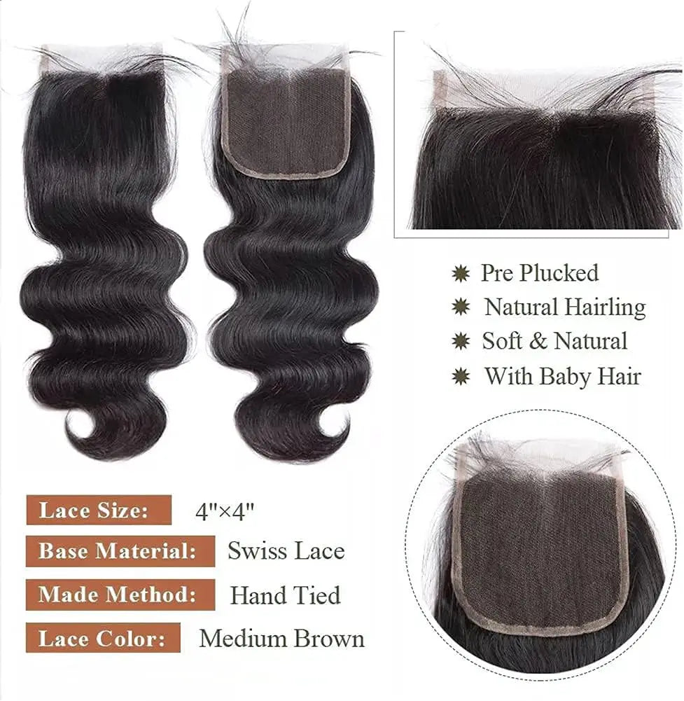 Ombre Color Body Wave Human Hair Bundles with closure 100% Unprocessed Virgin Hair 1b/4/27 Colored Bundles human Hair Extension