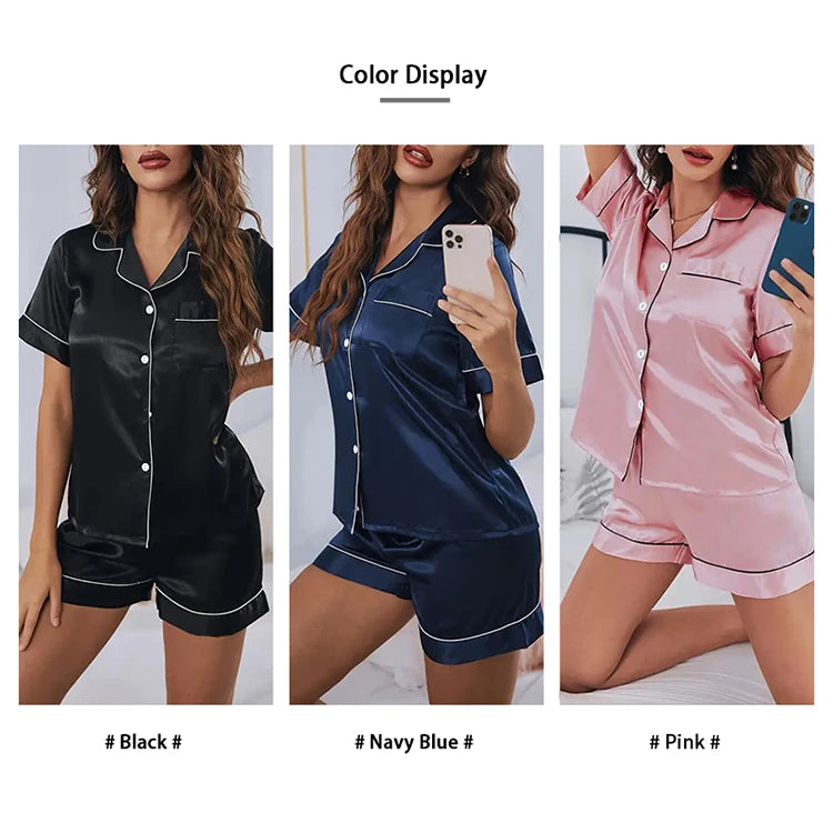 Women's Pajamas Set Satin Sleepwear