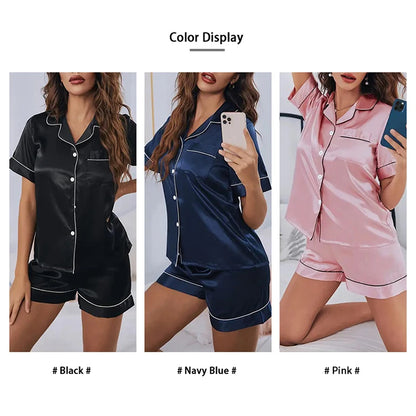 Women's Pajamas Set Satin Sleepwear