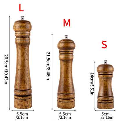 1/3pcs Wood Pepper Grinder,Salt Mill