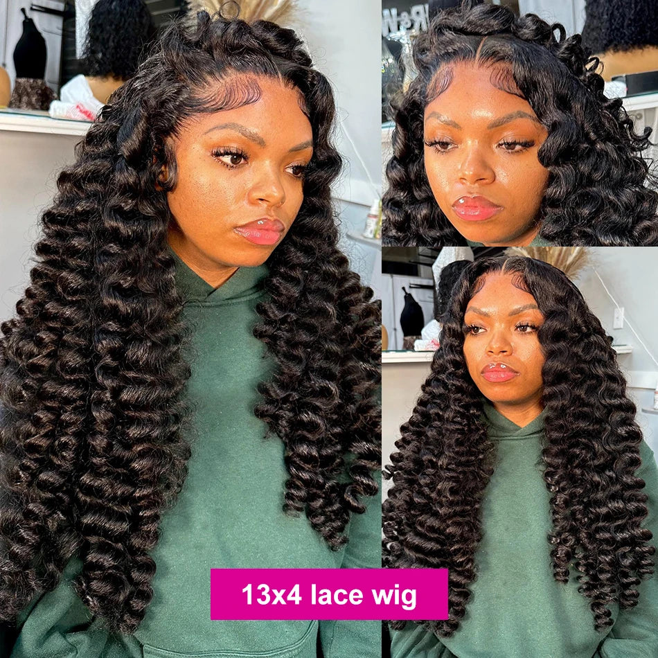 Luvin Loose Wave 13x6 HD Lace Frontal Wigs Loose Waves Wig Human Hair Brazilian Loose Deep Wave Curly Wigs Human Hair For Women