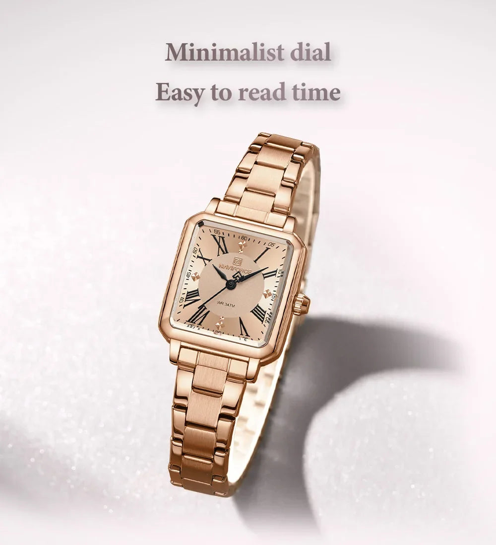 NAVIFORCE Fashion Ladies Watch Stainless Steel Waterproof