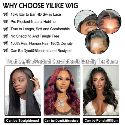 30 Inch 13x6 Lace Front Wigs Human Hair 200 Density Straight HD Lace Front Wigs Pre Plucked Straight Glueless Human Hair Natural