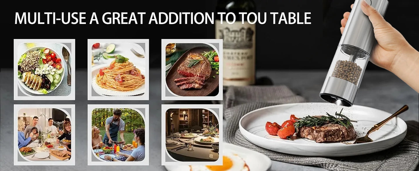 Electric Pepper Grinder Stainless Steel Salt & Pepper