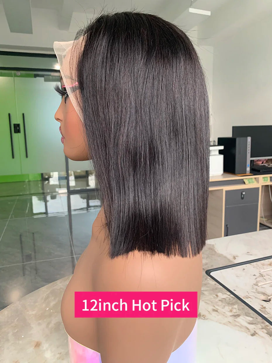 5x5 13x4 13x6 250 Density Bob Human Hair Wig 100% Raw Vietnamese Double Drawn Human Hair Lace Frontal Wig 16 18 20 22 24 26 inch