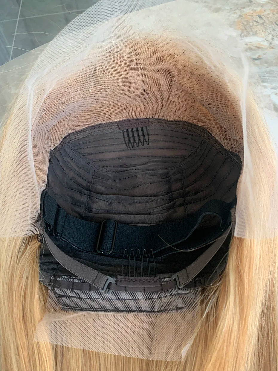 13x4 Bob 27# Colored Honey Blonde Wig Human Hair Vietnamese Closure Wig Human Hair Wigs Transparent Lace Frontal Wig Humain Hair