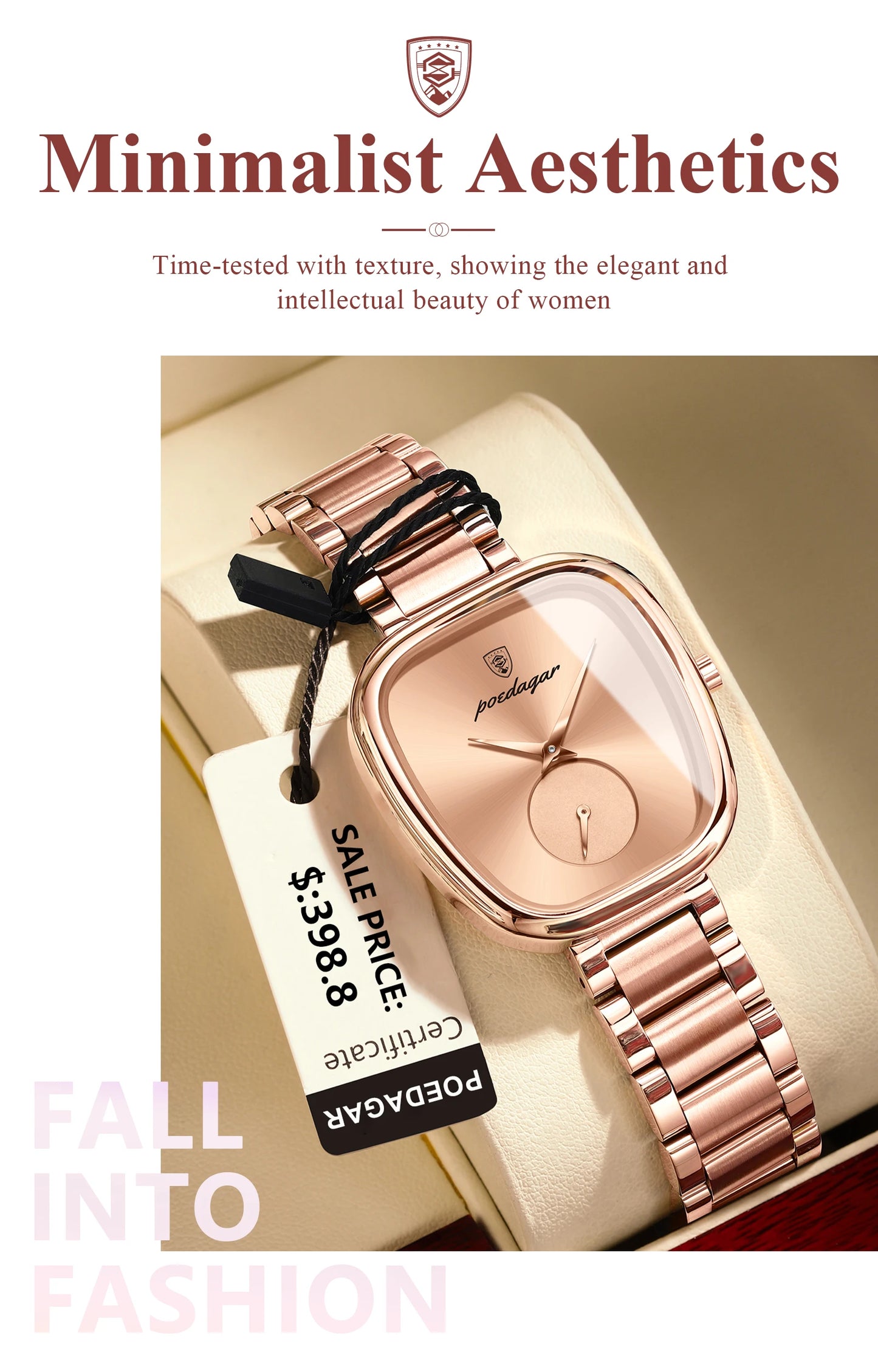 POEDAGAR Luxury Watch for Woman Waterproof Stainless Steel Quartz
