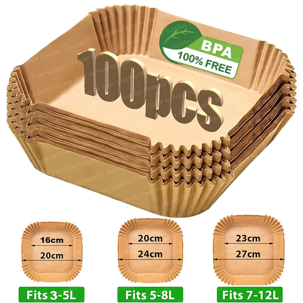 Air Fryer Baking Paper Square Parchment Paper Liners for Ninja/Cosori/Instant Pot 3-12L Airfryer