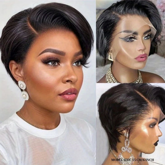 13X4 Lace Frontal Wigs Short Wigs for Black Women Human Hair Pixie Cut Wig