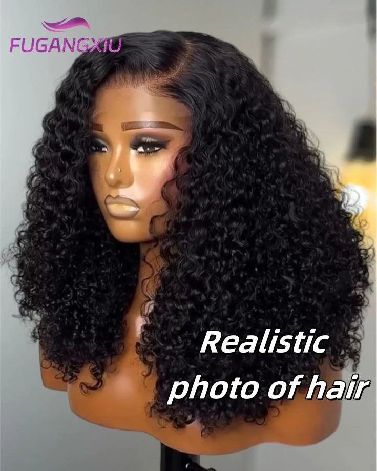 Short Kinky Curly Bob Frontal Wig 12A Malaysian Lace Front Human Hair Wigs Wet And Wavy Water Wave Bob Wig 13x4 Frontal Wig Remy