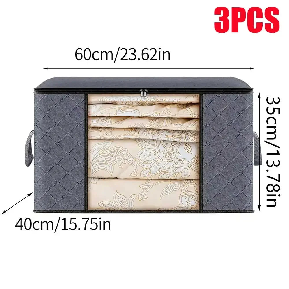 1/3pc Large Capacity Clothes Storage Bag Foldable Blanket