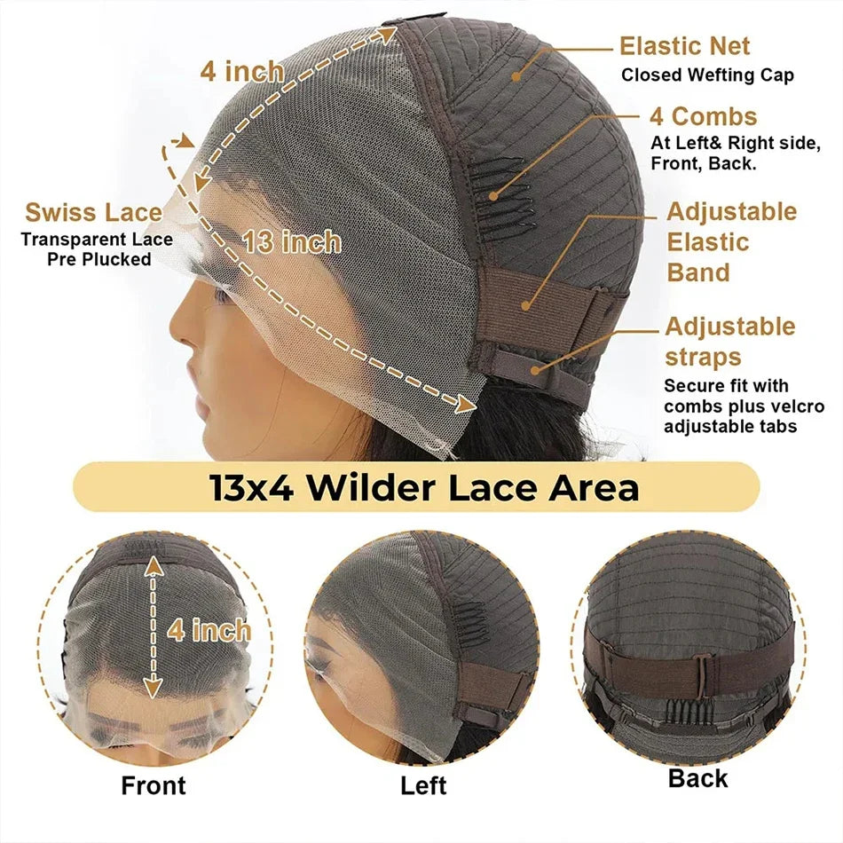 Short Pixie Cut Straight Bob Wig 13x4 Lace Front Human Hair