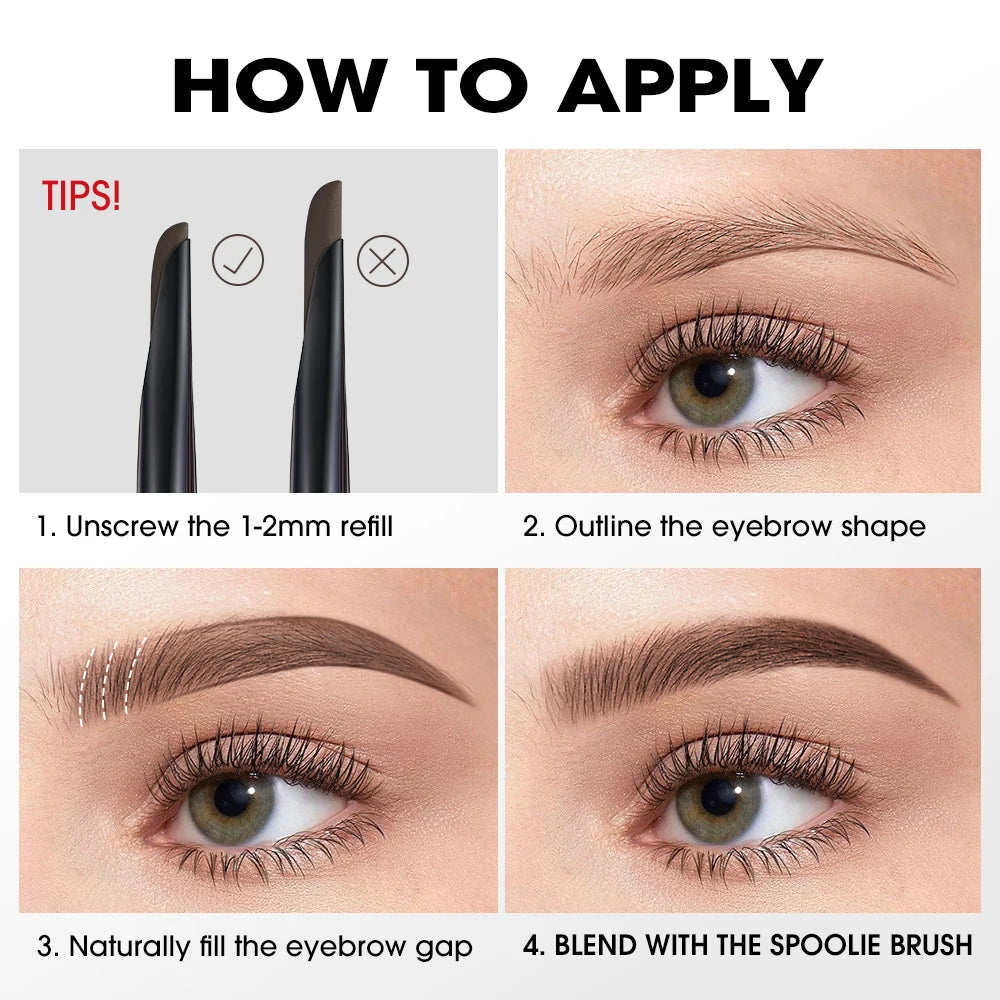 Eyebrow Pencil Waterproof Natural Long Lasting Smooth Fill