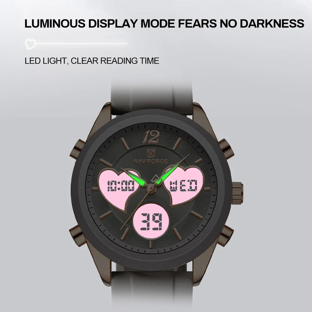 NAVIFORCE Luxury Elegant Women Watch Double Display Waterproof