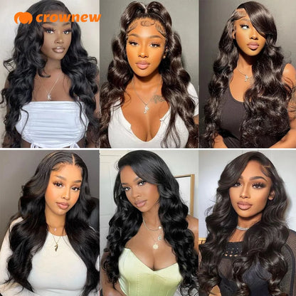 Body Wave Human Hair Wigs 13x6 HD Lace Frontal Wig 13X4 Lace Front Human Hair Wig 200% Pre Plucked Body Wave Wigs Human Hair 34"