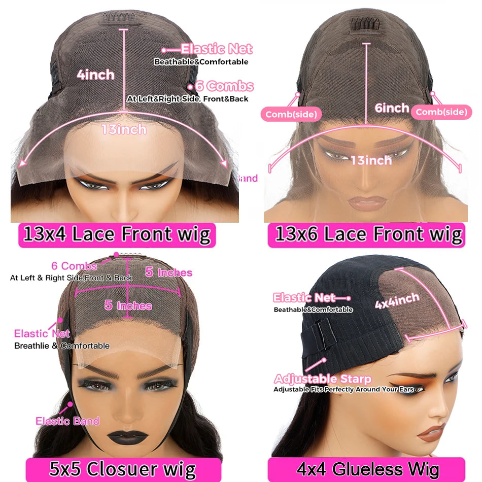 Loose Deep Wave 13x6 Lace Frontal Wig Human Hair Wigs Women Raw Indian 30 Inch Lace Front Wig 5x5 Lace Closure Wig