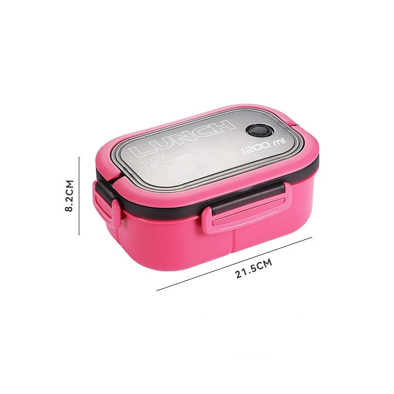 1200ML 2 Layer Bento Lunch Box With Spoon Fork
