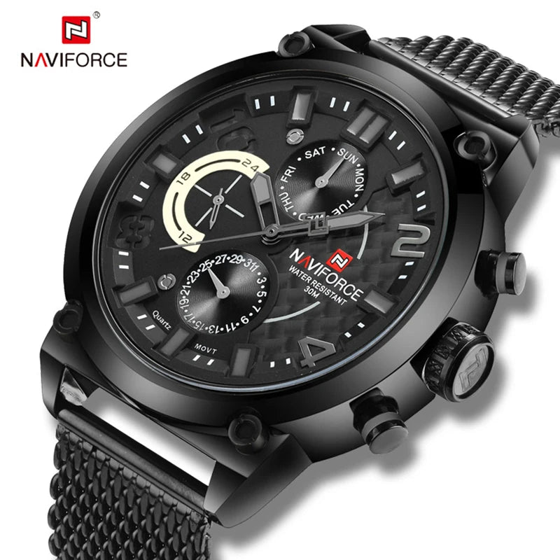 NAVIFORCE Black Luxury Men Watch