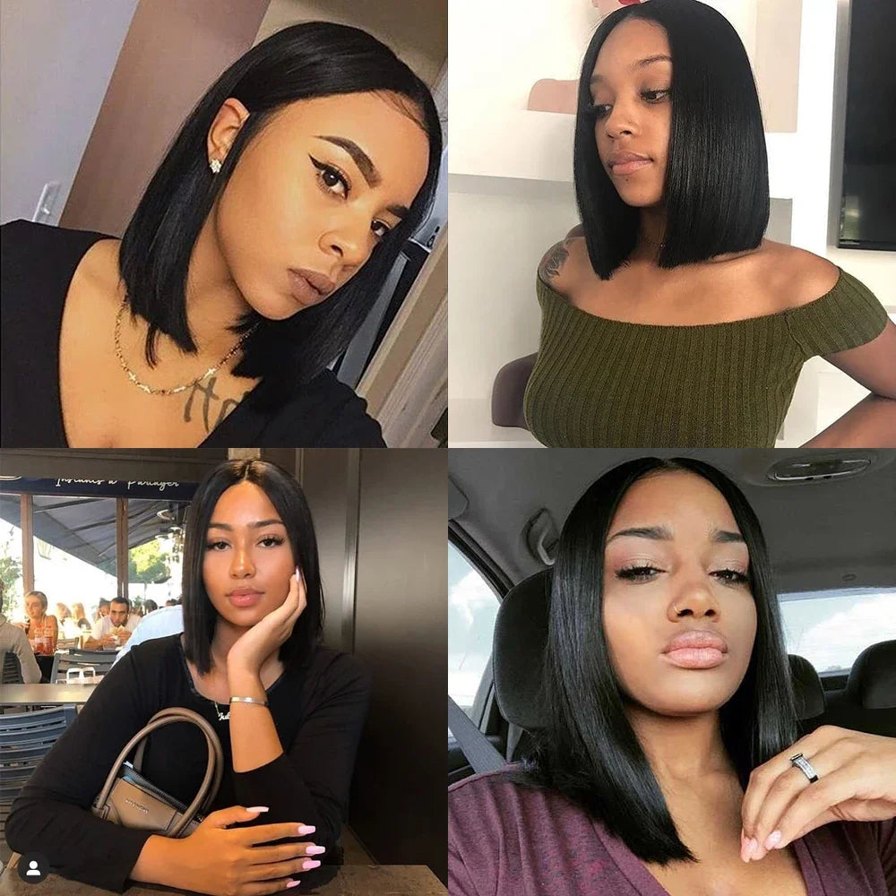 Glueless wigs Wear & Go Straight Bob Wig 13*4 Lace Frontal Human Hair Wig