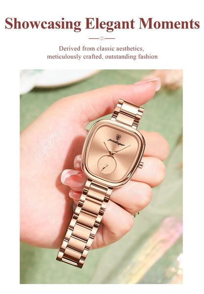 POEDAGAR Luxury Watch for Woman Waterproof Stainless Steel Quartz