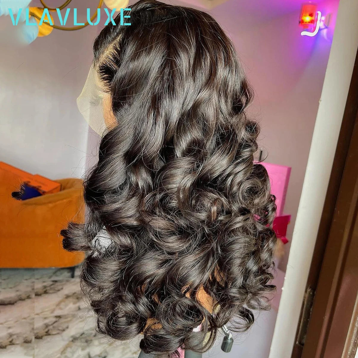 Super Double Drawn Remy Glueless 400 Density Wig Bouncy Curly 13x6 HD Lace Front Wigs 100% Human Hair Preplucked Brazilian Wig