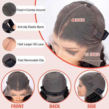 Deep Wave Lace Front Wigs Human Hair 13x4 HD Lace