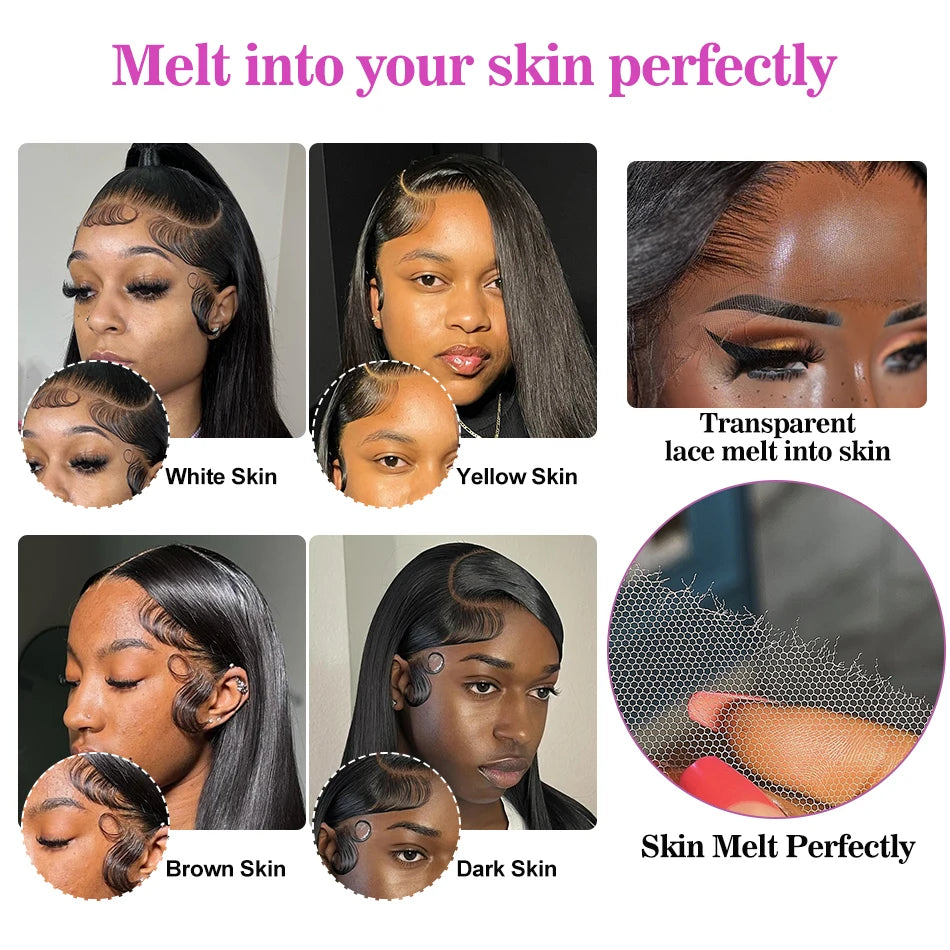 100% Human Hair 13x4 Bone Straight HD Lace Front Wig