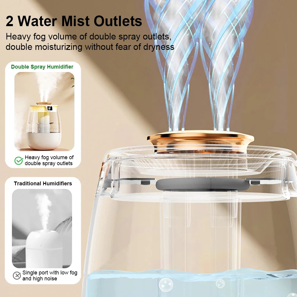 Air Humidifier Double Spray Port 1.3L Large Capacity Aroma Air Humidifier
