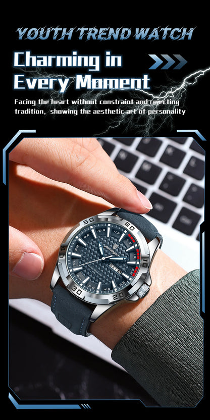 POEDAGAR Original Man Wristwatch Top Luxury Waterproof Luminous