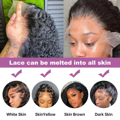 Kinky Curly Wigs 13x4 HD Lace Frontal Wig Glueless Human Hair