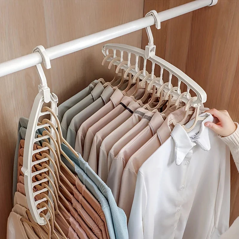 Folding Multi-Hole Clothes Hanger Non-slip Storage Rack