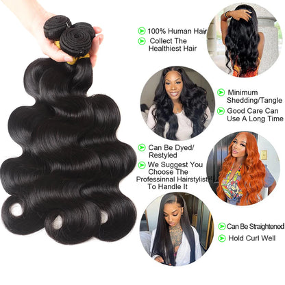 Ombre Color Body Wave Human Hair Bundles with closure 100% Unprocessed Virgin Hair 1b/4/27 Colored Bundles human Hair Extension