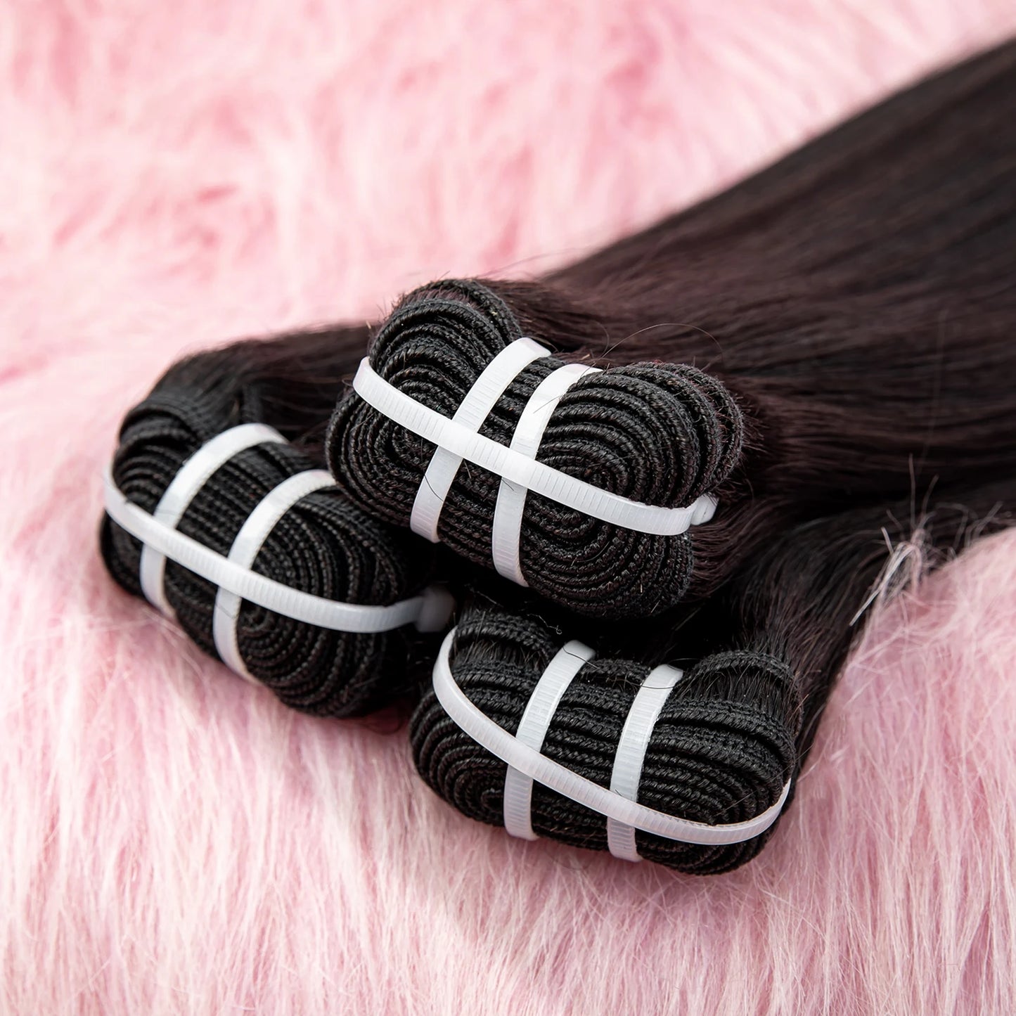 16A Vietnamese Double Drawn Bone Straight Bundles with Lace Closure Raw Hair Bundles Raw Hair