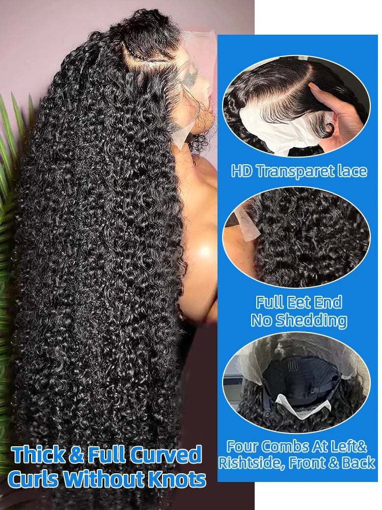 Xcurly 30 inch Loose Deep Wave Glueless 5x5 Ready to Wear Lace Closure Wig Pre Plucked Water Curly HD Lace Front Human Hair Wigs