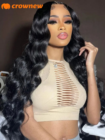 Body Wave Human Hair Wigs 13x6 HD Lace Frontal Wig 13X4 Lace Front Human Hair Wig 200% Pre Plucked Body Wave Wigs Human Hair 34"