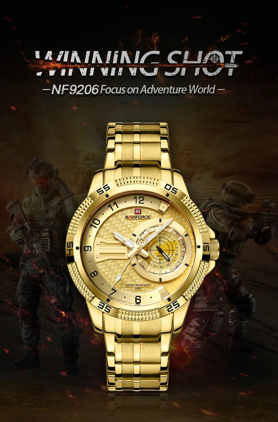 NAVIFORCE Brand Fashion Men's Quartz Watches Waterproof