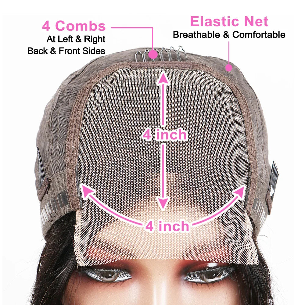 Burgundy Red Straight Bob T Part Lace Front Human Hair Wig