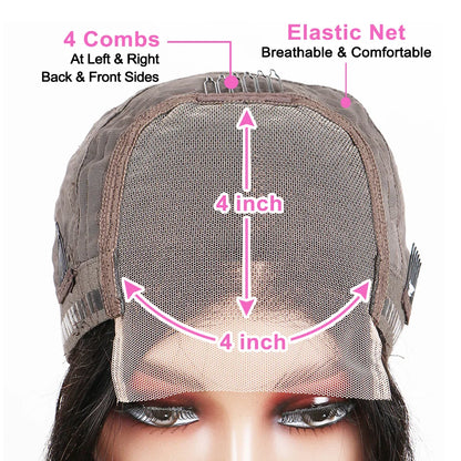 Burgundy Red Straight Bob T Part Lace Front Human Hair Wig